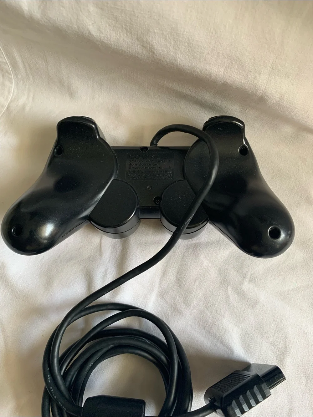 Sony Black PS2 DualShock Controller with Black Power Adapter and Cables